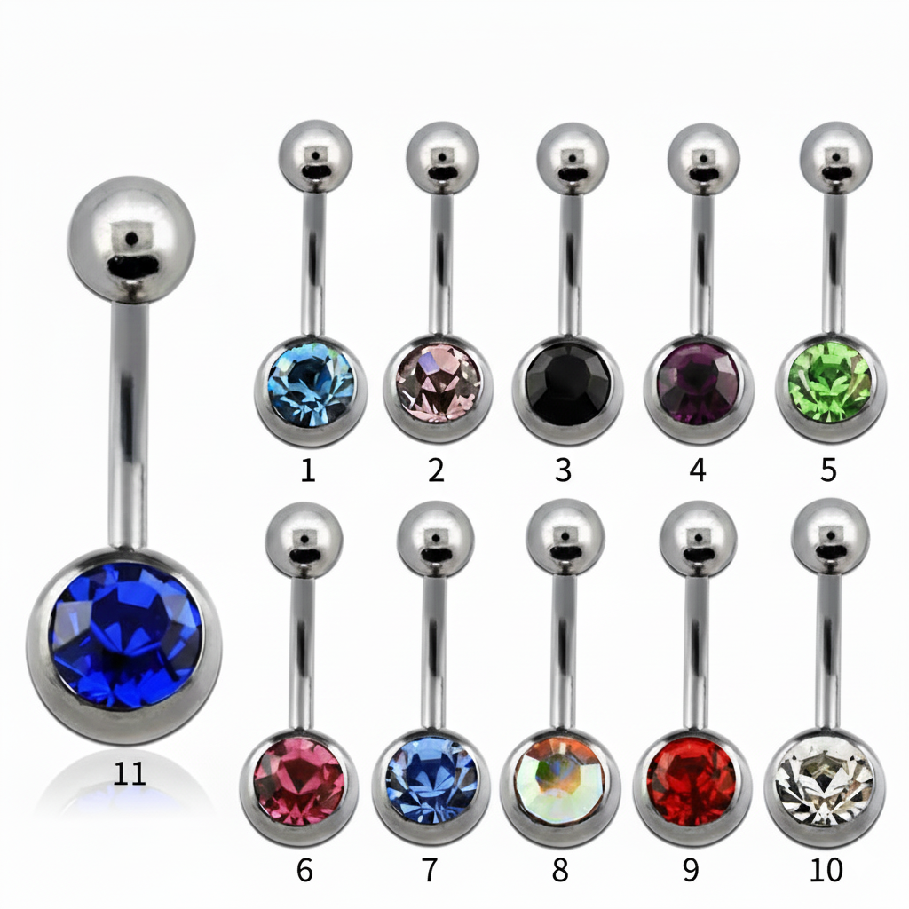 Titanium Banana 1.6mm med 5 & 8mm crystalkula