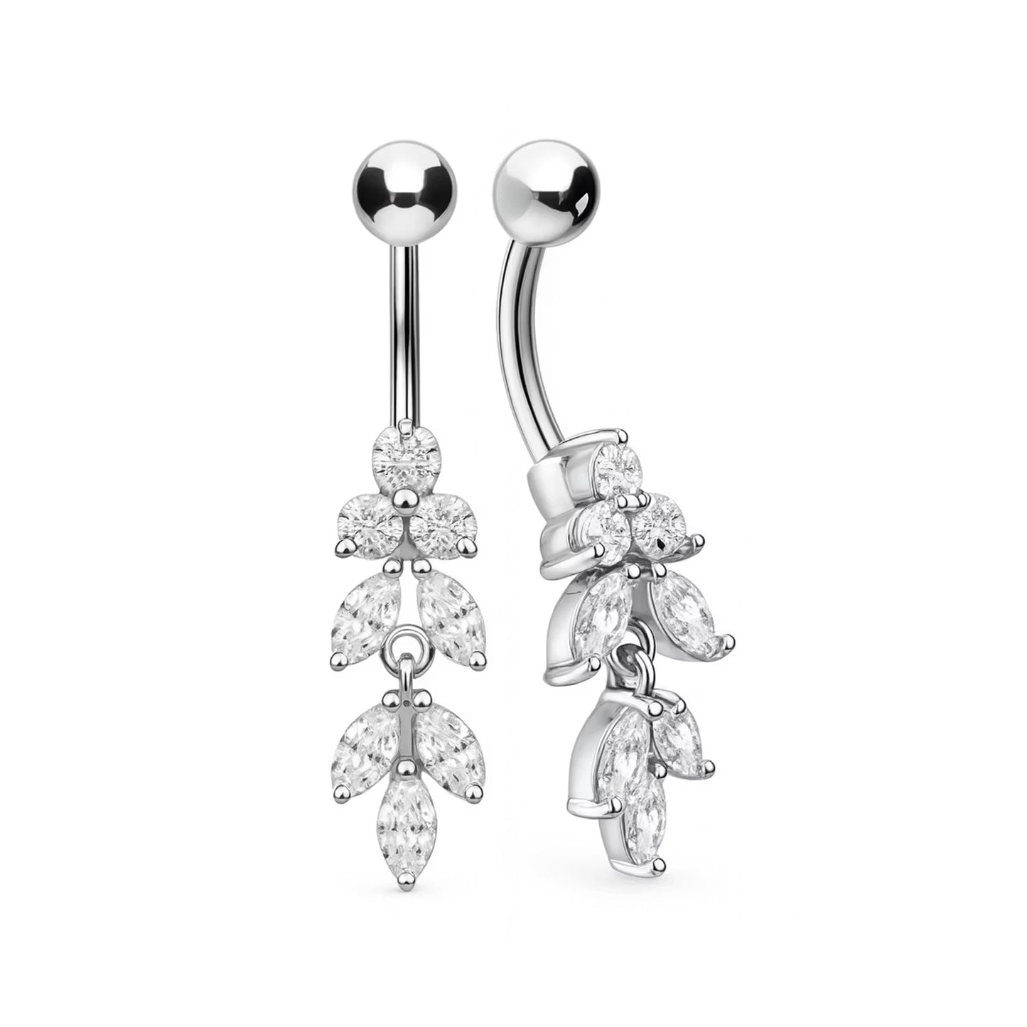 Navelsmycke i titan 1,6 mm – hänge 15,5 x 5,5 mm