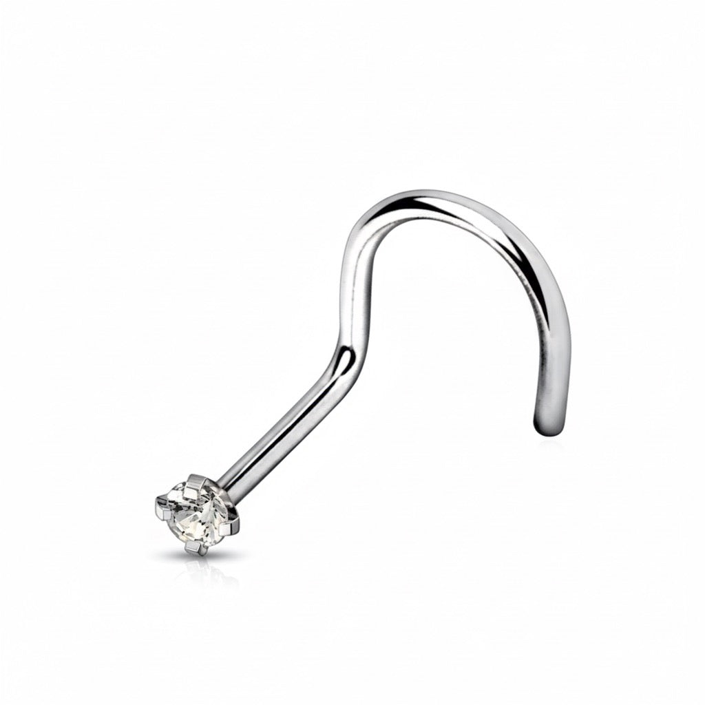Nässmycke i titan med 2mm klar CZ