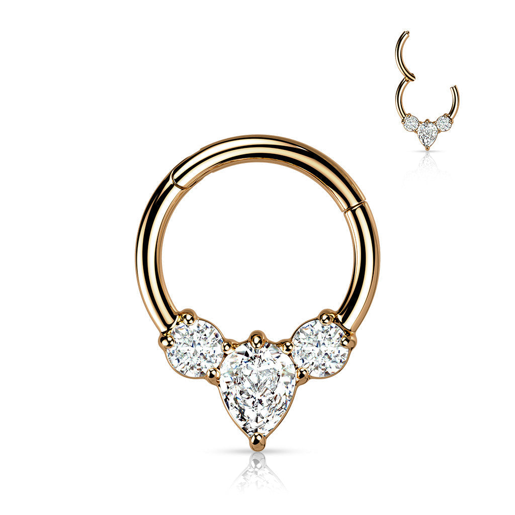 Ring med gångjärn - CZ crystal i fronten