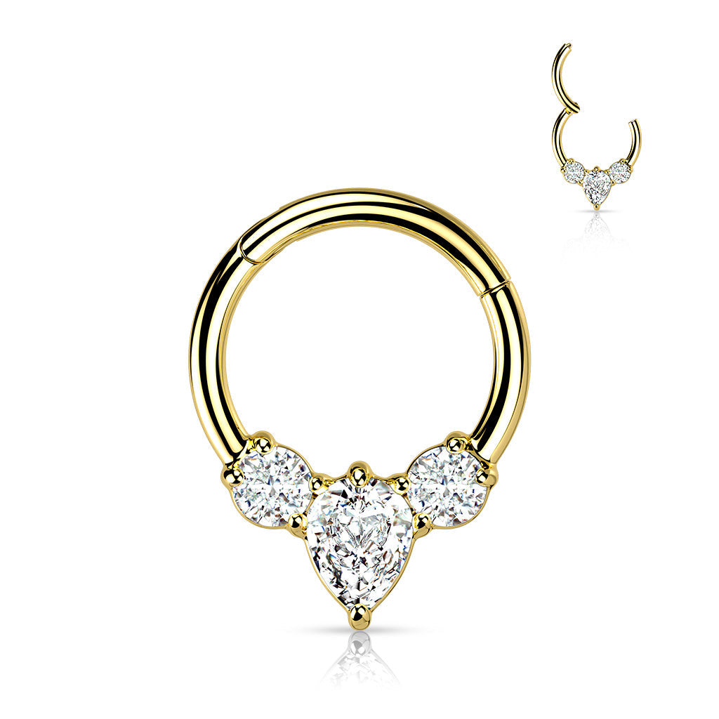 Ring med gångjärn - CZ crystal i fronten
