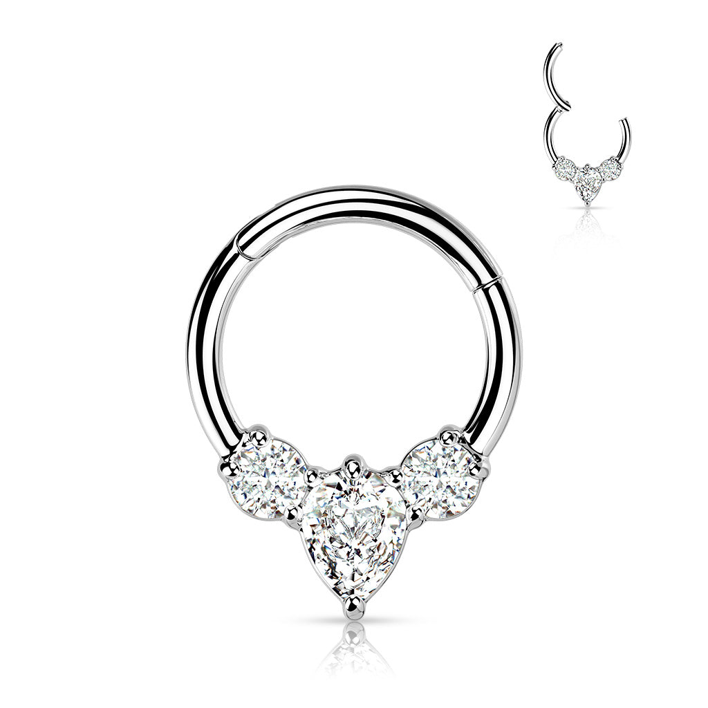 Ring med gångjärn - CZ crystal i fronten