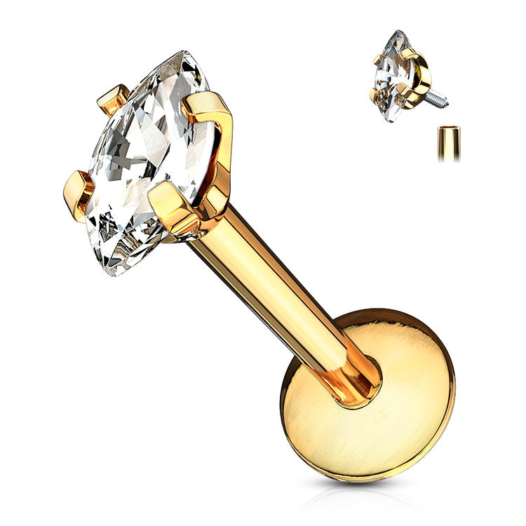 Oval Labret 1.2mm med Marquise CZ