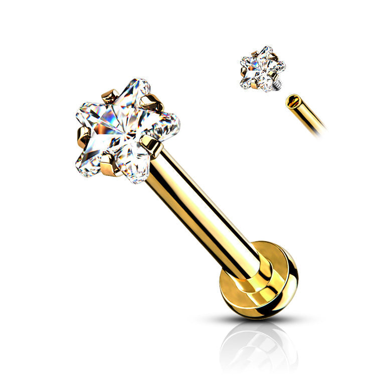 Labret 1.2 mm med Stjärnformad Cubic Zirconia
