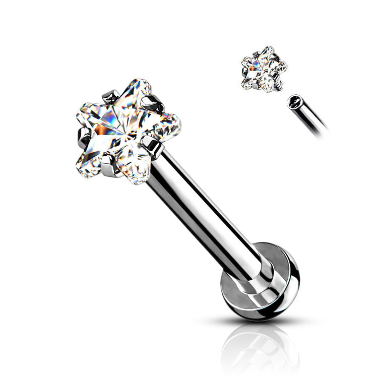 Labret 1.2 mm med Stjärnformad Cubic Zirconia