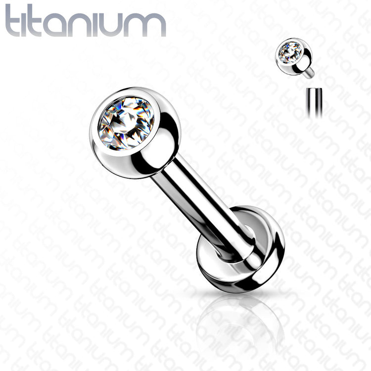 Titan Labret med Crystal – 1.2mm | 3mm Kula