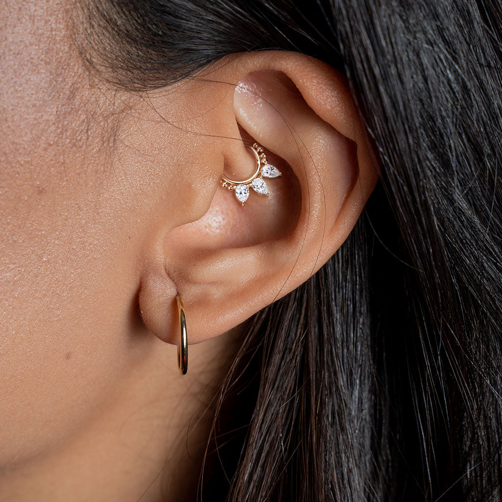 Segmentring i G23 Titan med Crystal & Kuldetaljer – 1,2 × 8 mm