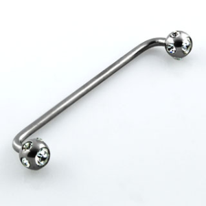 Industrial/Surface Barbell med Crystal – 1,6 mm