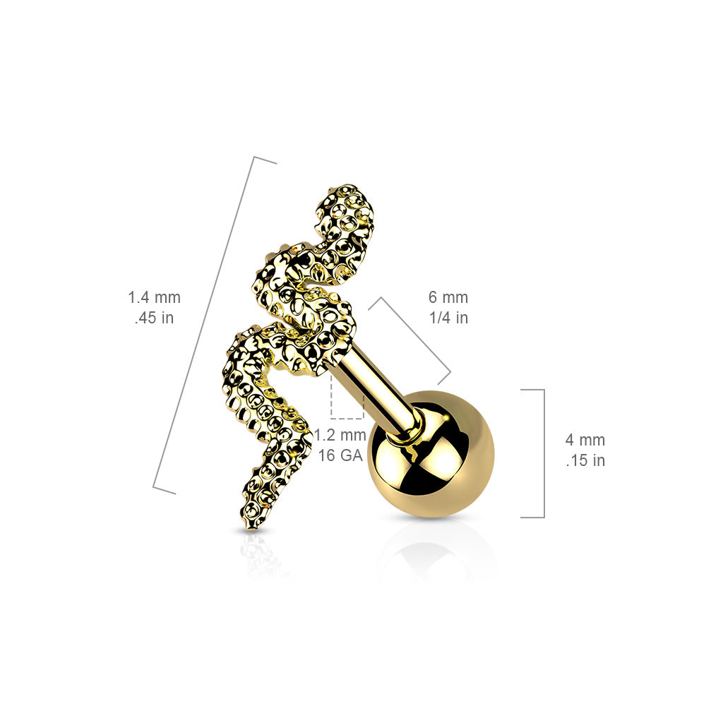 Tragus Barbell i Kirurgiskt Stål – 1,2 × 6 mm
