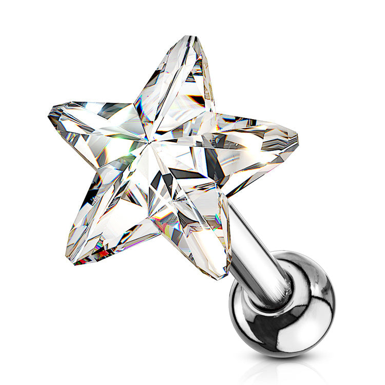 Barbell med Stjärnformad Crystal – 1,2 × 6 mm