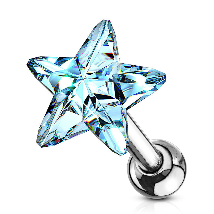 Barbell med Stjärnformad Crystal – 1,2 × 6 mm