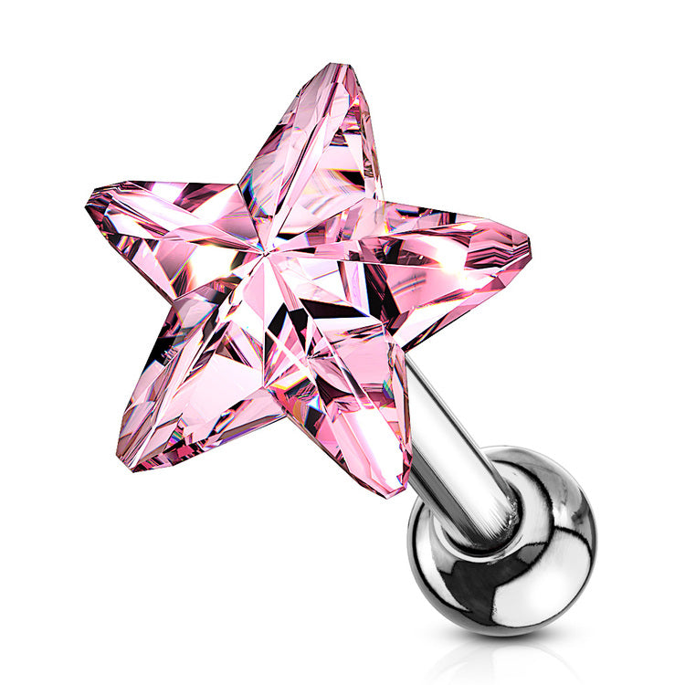 Barbell med Stjärnformad Crystal – 1,2 × 6 mm