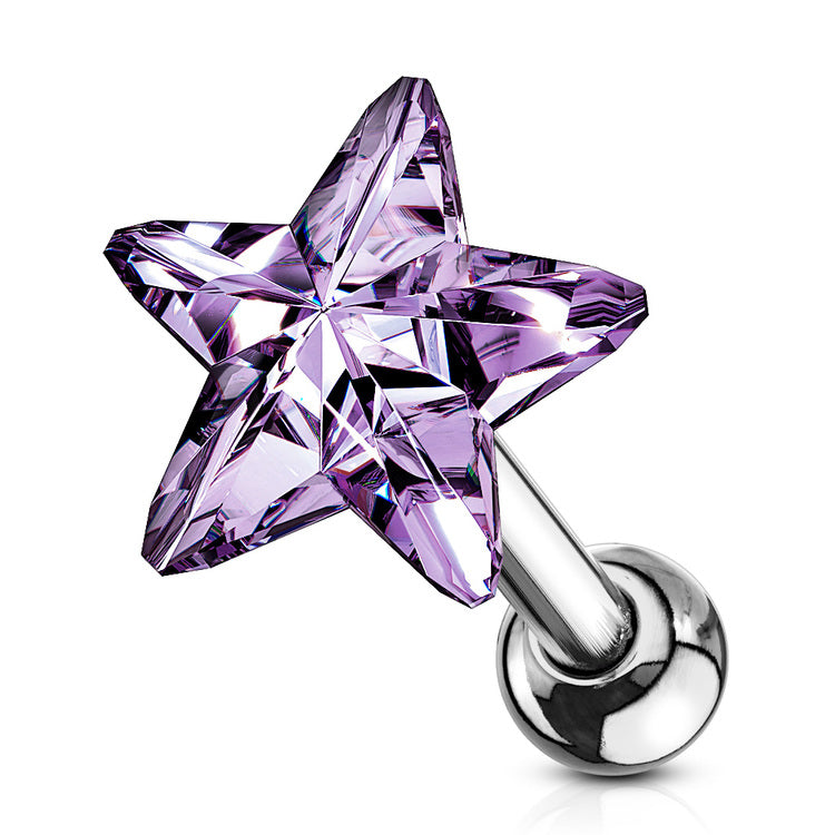 Barbell med Stjärnformad Crystal – 1,2 × 6 mm