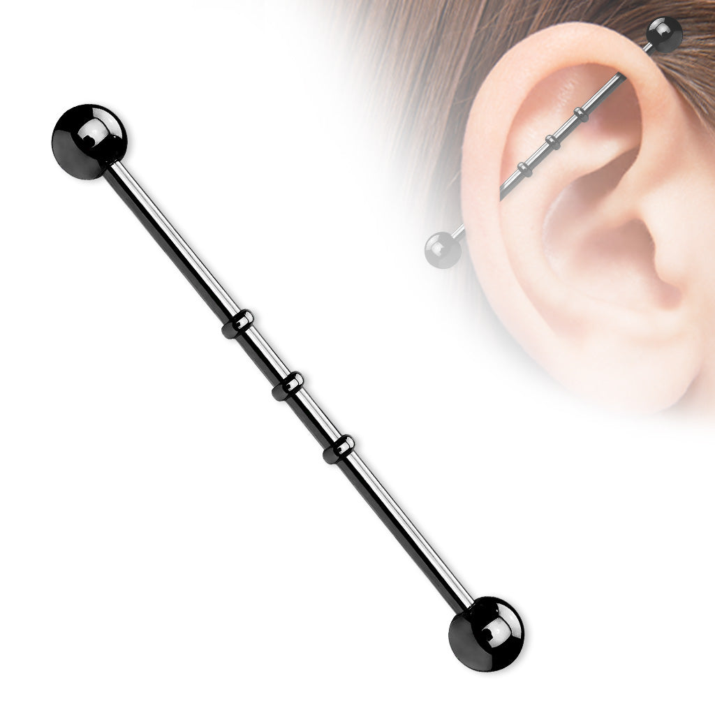 Industrial Barbell i PVD-pläterat Kirurgiskt Stål – 1,6 × 38 mm
