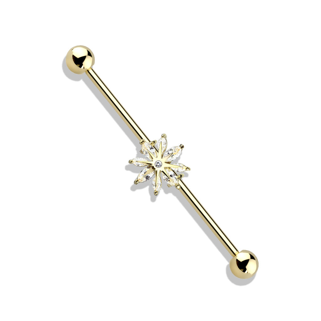 Industrial Barbell med Snöflinga – 1,6 × 38 mm