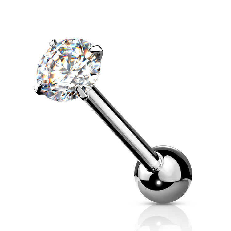 Barbell i G23 Titan med Cubic Zirconia