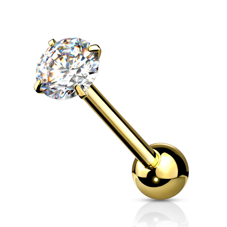 Barbell i G23 Titan med Cubic Zirconia