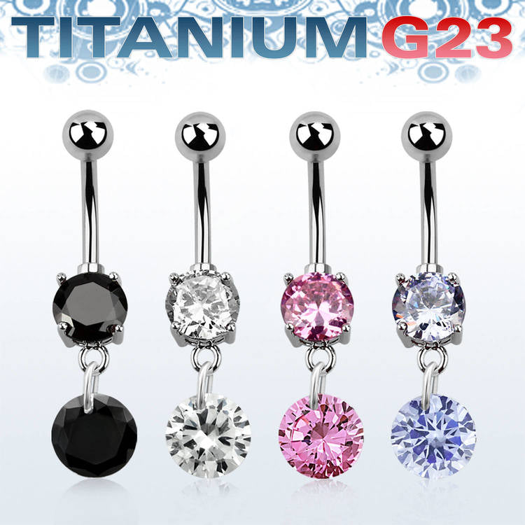 Banana i G23 Titan med Hänge – 1,6 mm & Cubic Zirconia
