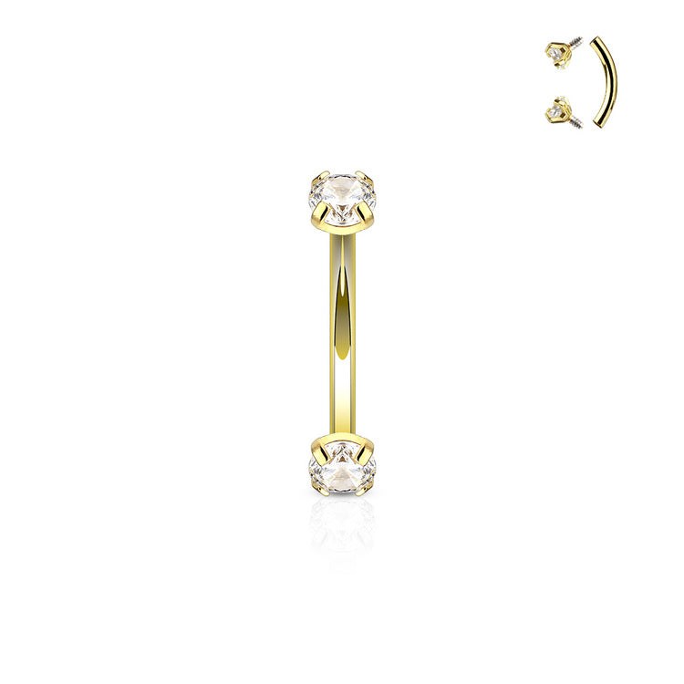 PVD Banana 1,2 mm med Cubic Zircona
