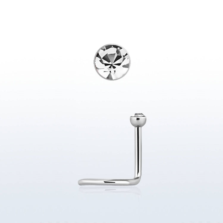Nässmycke "Nose Screw" 0,8 mm med Klar Cubic Zirconia