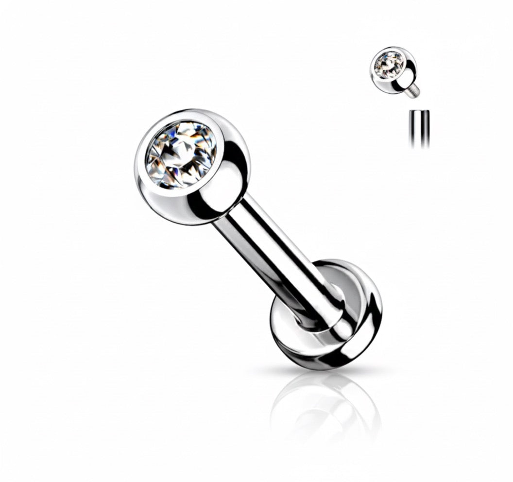 Titan Labret med Crystal – 1.2mm | 3mm Kula