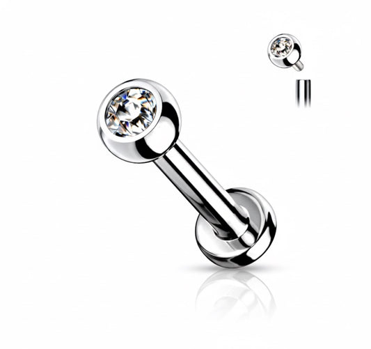 Titan Labret med Crystal – 1.2mm | 3mm Kula