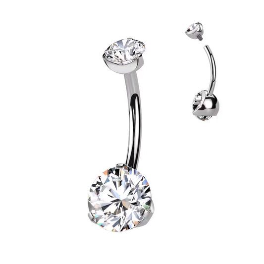 Titan Navelpiercing med CZ 1.6mm