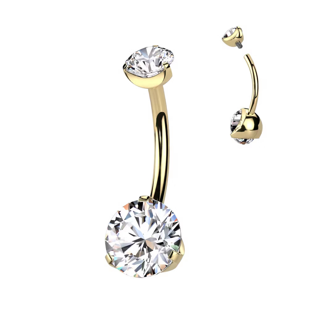 Titan Navelpiercing med CZ 1.6mm