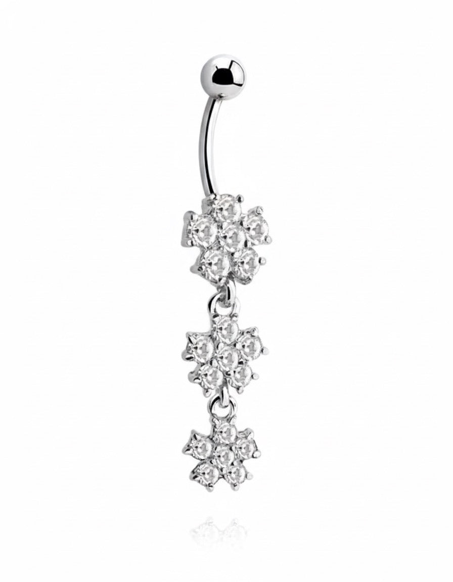 Navelpiercing med 3 blommor