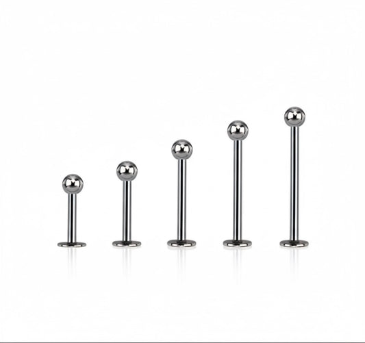 Labret i titanium - 1.2mm med 3mm kula