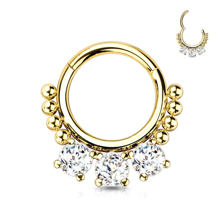Clicker ring med 3 diamanter