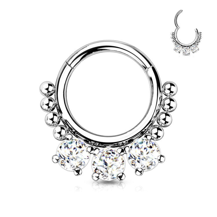 Clicker ring med 3 diamanter