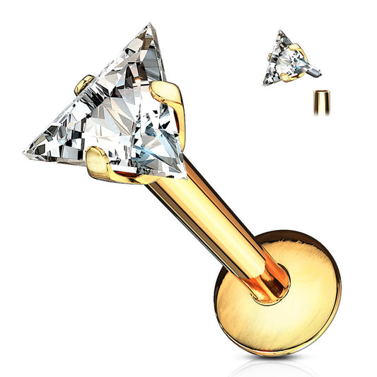 Labret med Triangel-CZ – 1.2mm