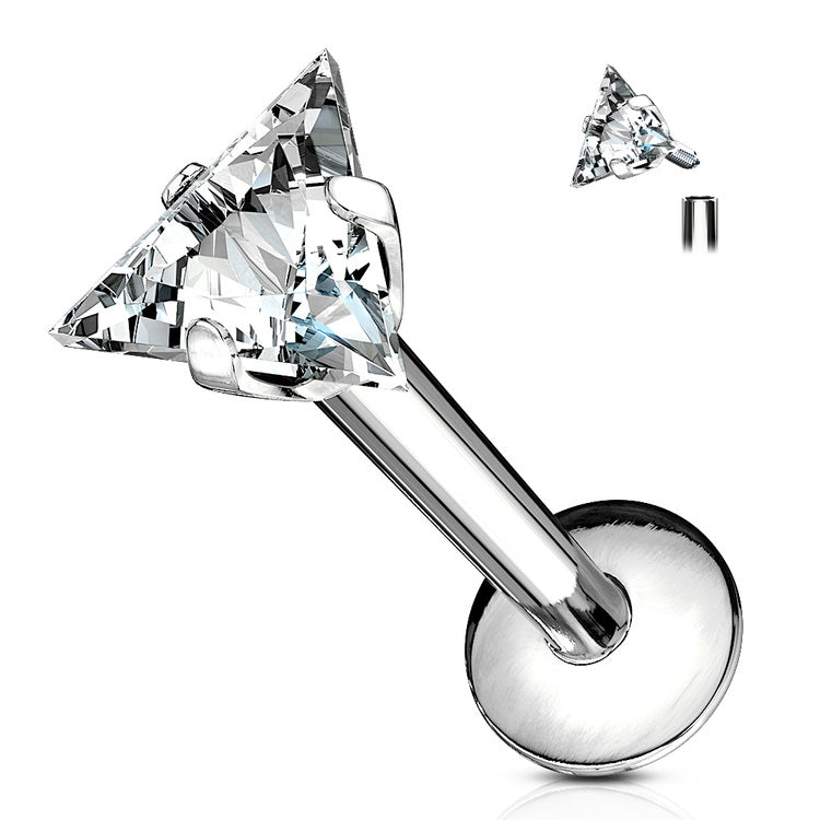Labret med Triangel-CZ – 1.2mm