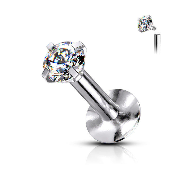 Titanium Labret med Rund Zirconia