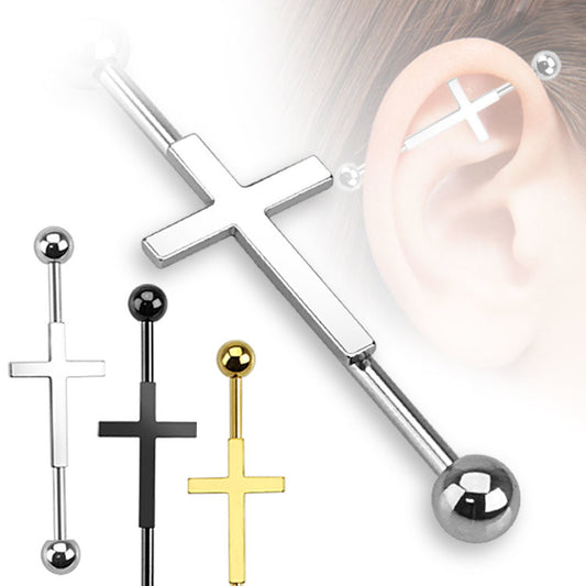 Industrial Barbell 1.6mm (38mm) med kors